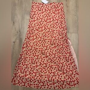 Chic Cherry Print A-Line Skirt